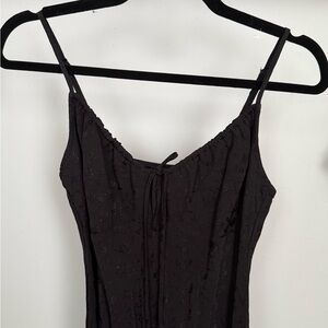 Black Floral Textured Maxi Dress with Silt - S